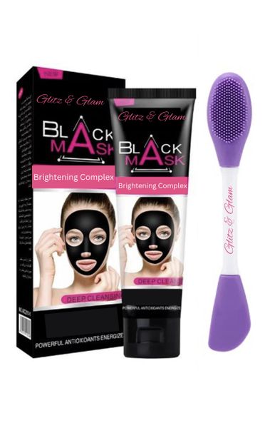 Glitz &amp; Glam - Black Peel Off Mask &amp; Double Sided Mask Brush