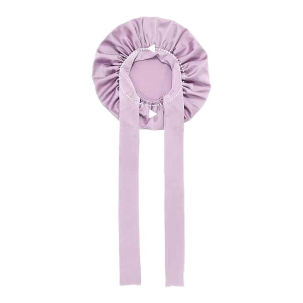 Silk Satin Adjustable Bonnet For Sleeping - Purple