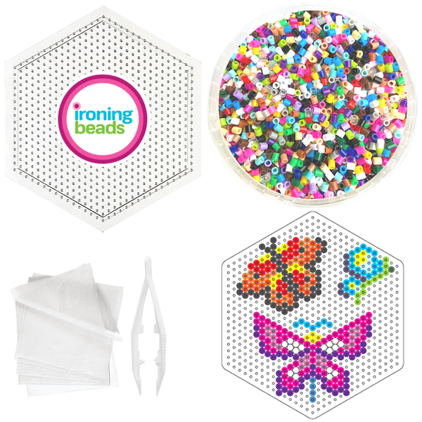 Ironing Beads - Butterfly Friends - 1 Large Peg/1 Card Bucket Kit