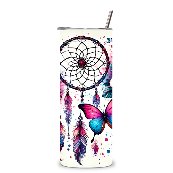 Dreamcatcher &amp; Rose Floral Design Tumbler