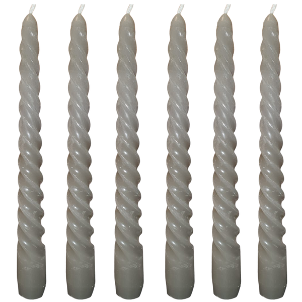 Twist Taper Candles - 19cm Decorative Wax Candles, 4-Hours x 6
