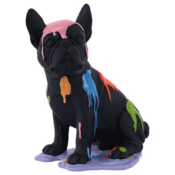 Splash Art Bulldog Figurine Sculpture - Modern Unique Room Decoration