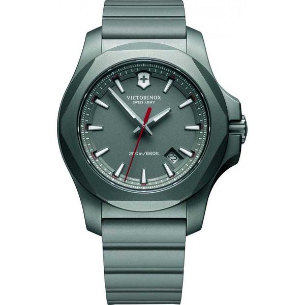 Victorinox Swiss Army Inox Watch 241757 Grey Dial On Grey Rubber Strap