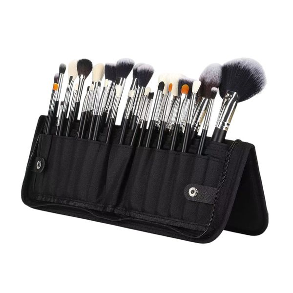 32-Piece Professional Makeup Brush Set with Standing Foldable Case - Black