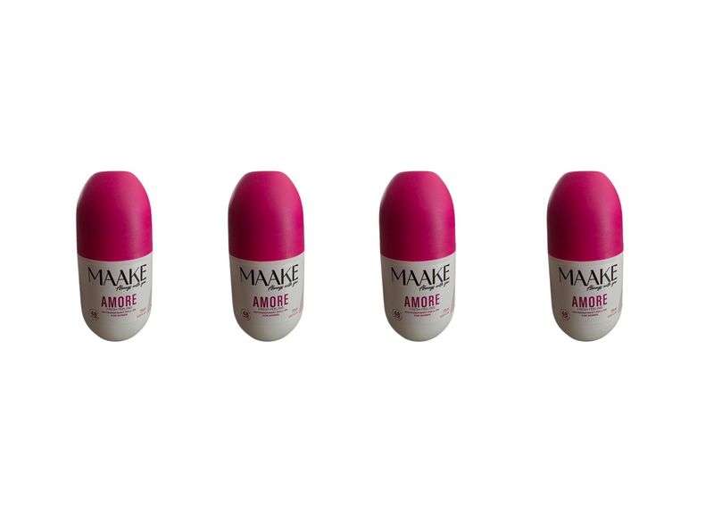 Maake Amore Roll On Deodorant Anti-Perspirant Fresh Feeling Woman Pack of 4