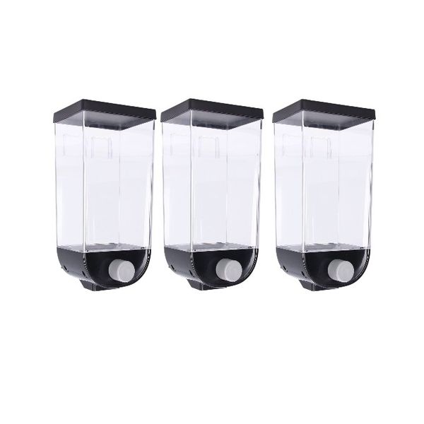 3 Pieces Wall-Mounted Cereal Dispenser Grain Food Storage Organizer