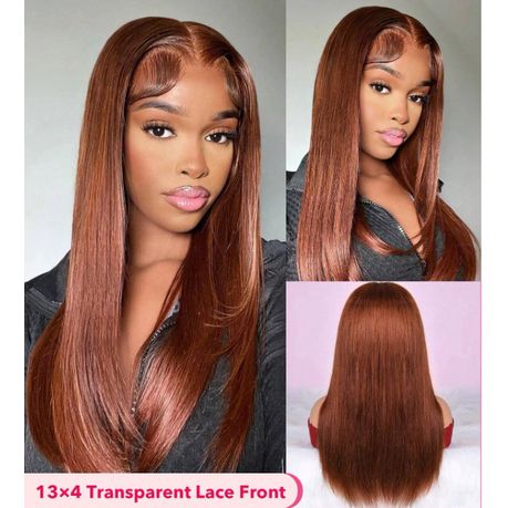 Chocolate Brown Straight 13x4 Lace Frontal Wig 20inch