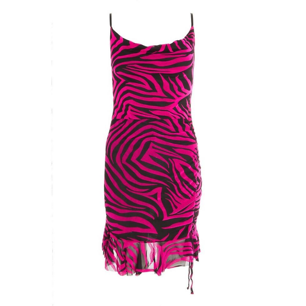 Quiz Ladies Pink Zebra Print Strappy Bodycon Dress Shop Today. Get