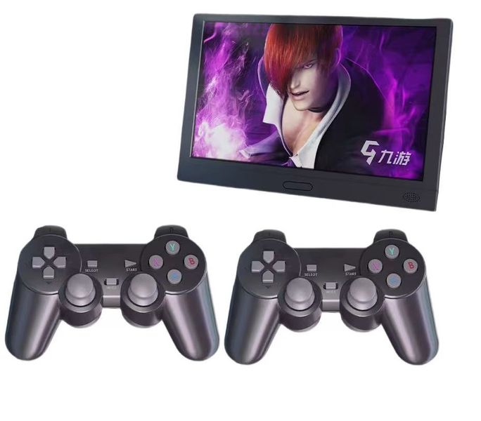 V8 11.6-inch monitor game console with dual controllers, 64GB memory