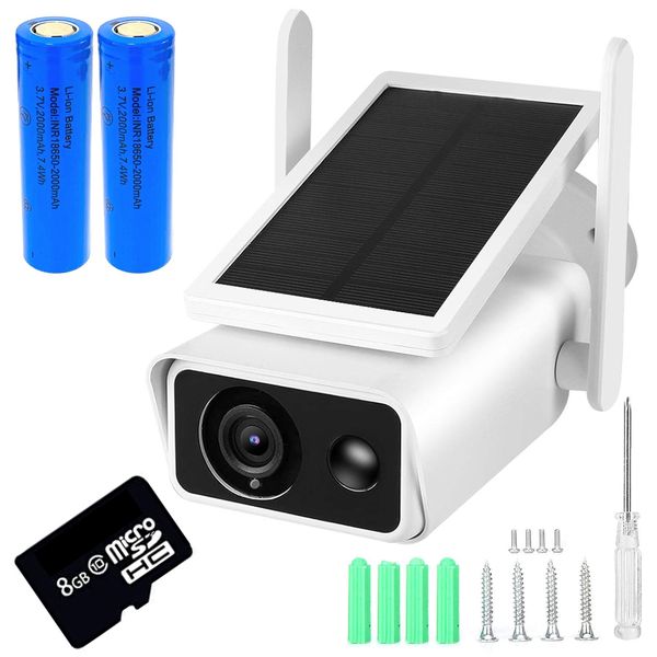 Solar Outdoor Home Office Wireless Security Surveillance Camera &amp; 8GB Card