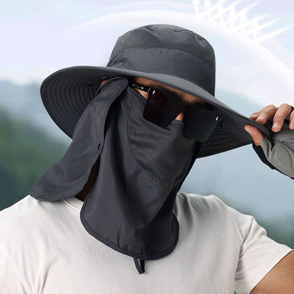 Bucket Hat Breathable Fishing Hat with Removable Neck Flap Face Cover
