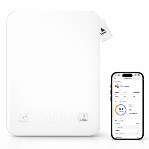 Topika Digital Kitchen Scale With App Automatically Calculate Food Calories