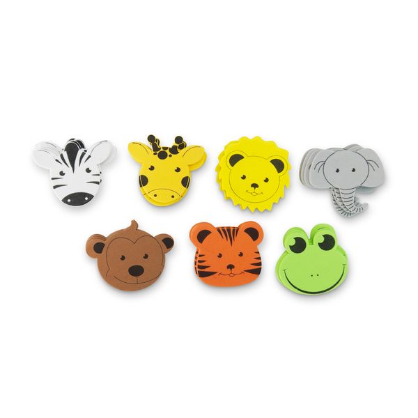 Khoki - Art &amp; Craft - Foam Animal Faces - Self Adhesive - Assorted Colours