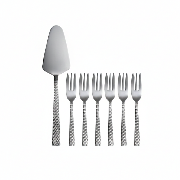 Maxwell &amp; Williams 7 Piece Diamonds Cake Server and Fork Set