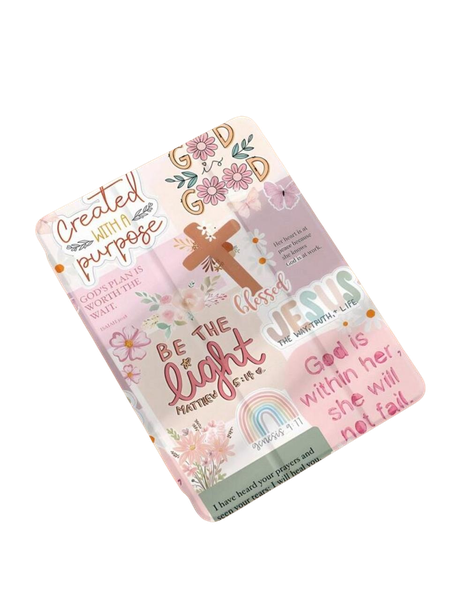 Christian Collage Pattern Case compatible with IPad 7th, 8th &amp; 9th Gen