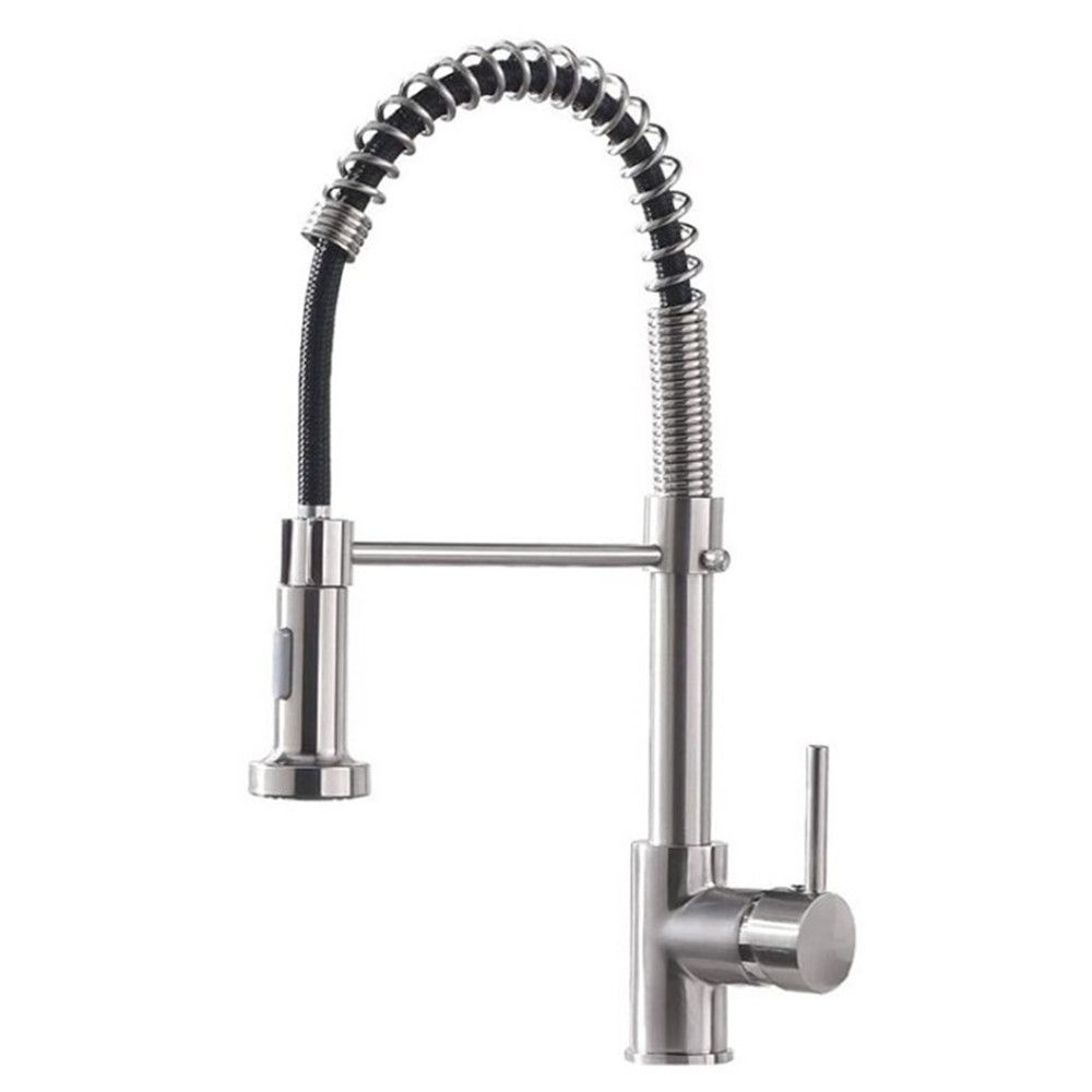 Stainless Steel Pull Out Kitchen Faucet With Sprayer Single Handle   S Zoom.file