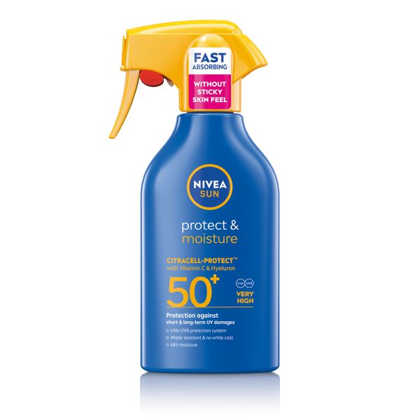 NIVEA SUN Protect &amp; Moisture Trigger Spray SPF50 Sunscreen, 250ml