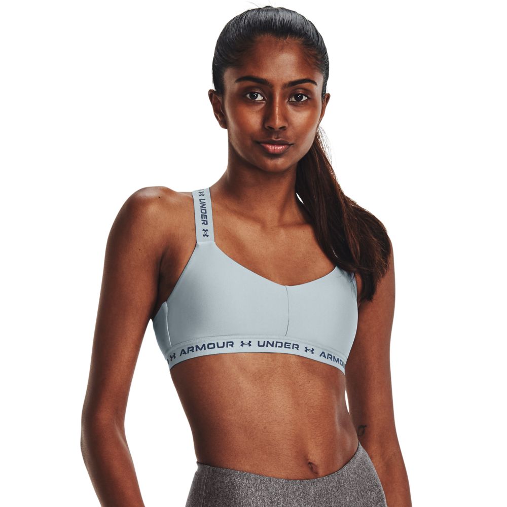 Under Armour CROSSBACK LOW - Light support sports bra - harbor  blue/downpour gray/blue 