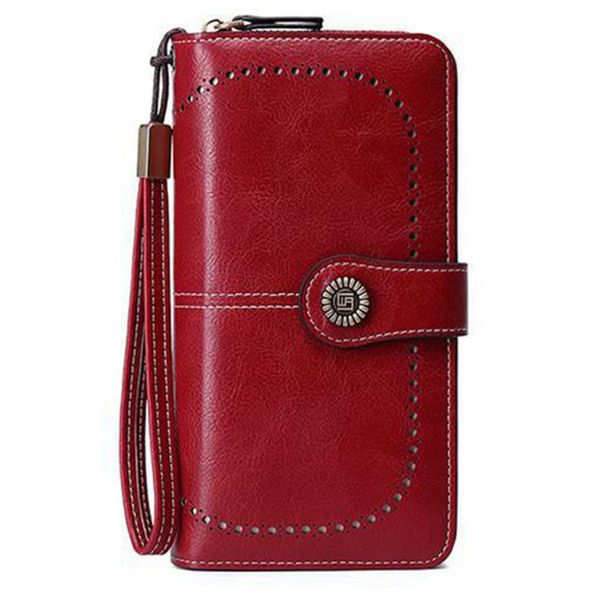 Women's RFID Security Wristband Clutch Retro Long Wallet