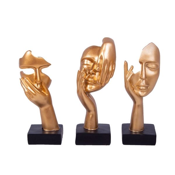 Modern Abstract Face Sculpture Set of 3