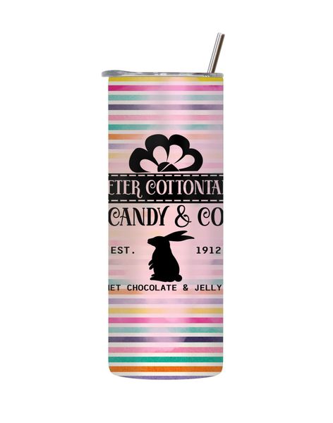 Cottontail 20 Oz Tumbler with Lid Straw Easter Graphic Design Present 090