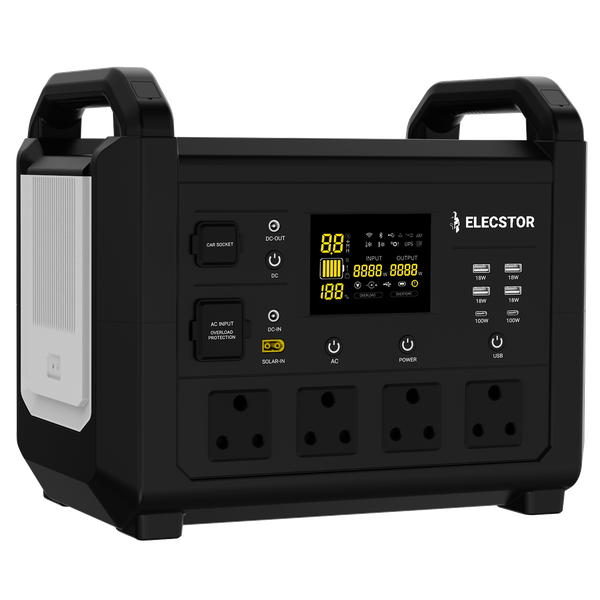 Elecstor PRO 1500W LiFePO4 Portable Power Station 4xSA Plug points