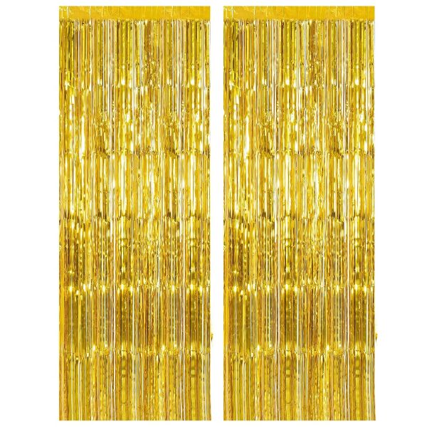 2 Pieces Birthday Party Rain Silk Door Curtain Background Decoration 1x2m