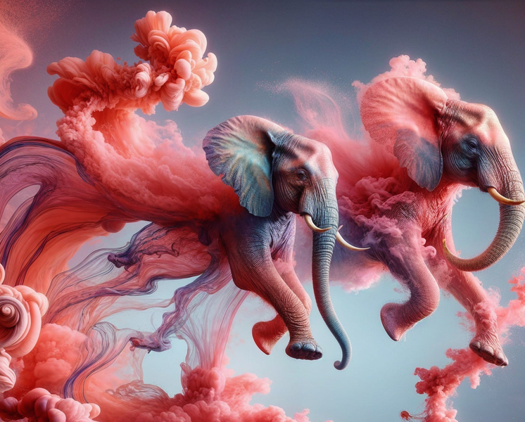 Canvas Wall Art Home Decor - Flying Elephants