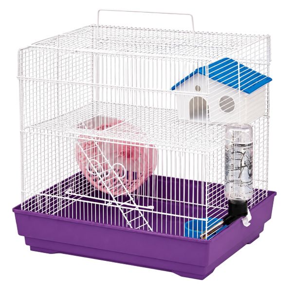 Square Double Level Hamster Cage (39.5 x 29.5 x 37 cm)