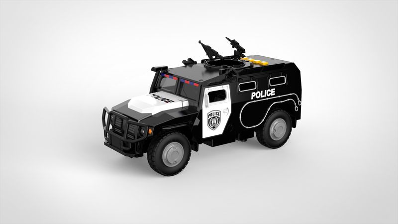 Toys of BOLDCUBE - 1:16 Friction-Powered Police Armored Vehicle (Black)