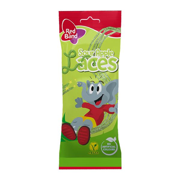 Red Band - Sour Apple Laces Sweets - 6 x 100g