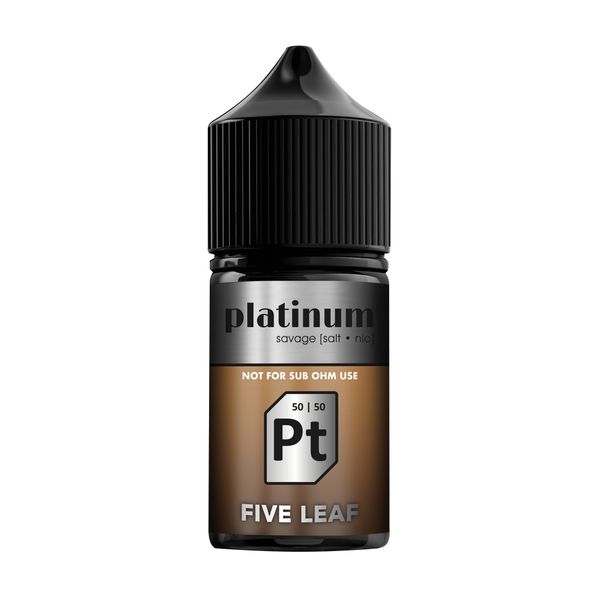 Platinum Vape Juice - Five Leaf Dark Roasted Flavour - 30ml - 25mg Nic Salt