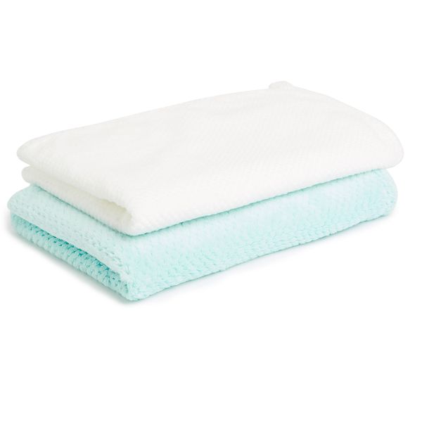George &amp; Mason Baby - Waffle Blanket Value Pack - Aqua &amp; White
