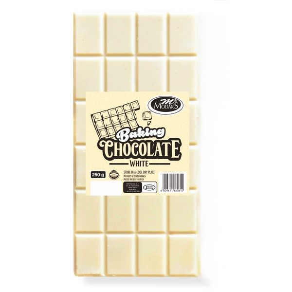 White Melting Baking Chocolate 12 x 250 g Slabs - Modaks
