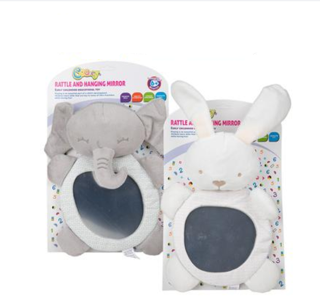 Cooey - Baby Plush Hanging Mirror and Rattle Toy - 2 Pack