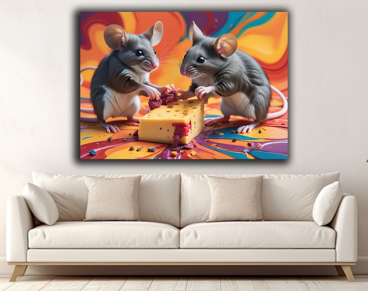 0245 Two Mice Canvas Wall Art