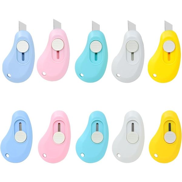 10PCS Bean Shaped Mini Utility Knives Creative Cute Candy