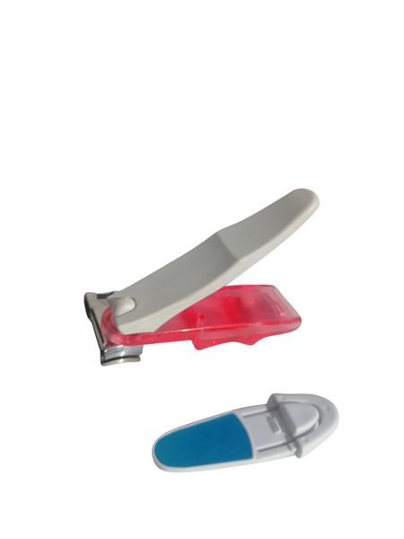 360 Degree Stainless Steel Fingernail Toenail Clipper and nail file - Blue