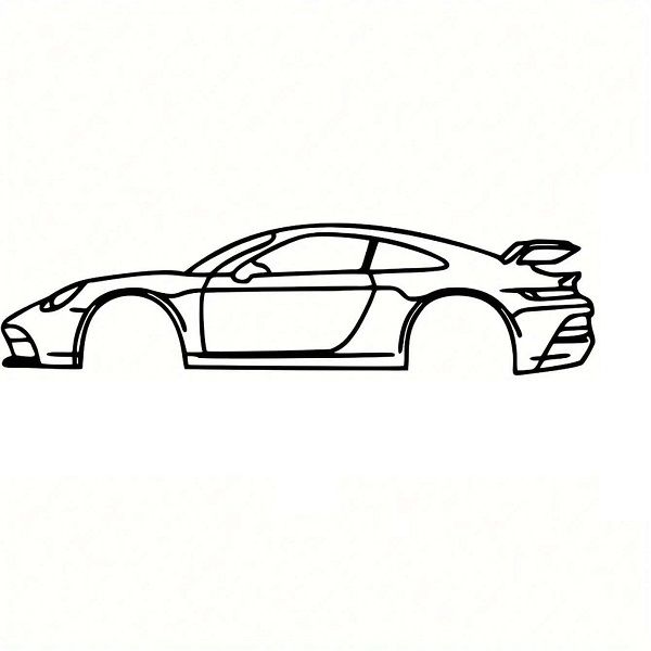 Metal Porsche 911 GT3 RS Silhouette Wall Art