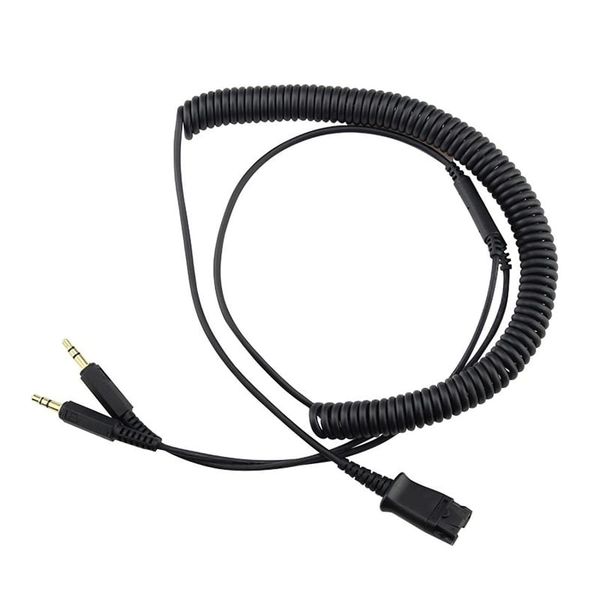 Calltel Quick Disconnect - Dual 3.5mm Jack 105cm Cable - Black