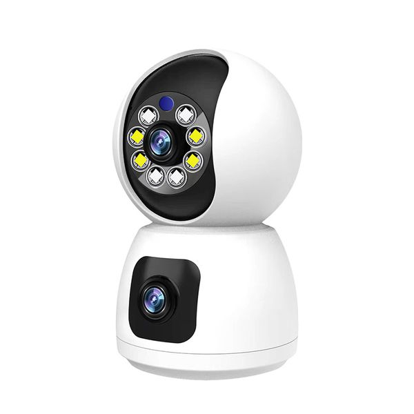 Dual Lens Security Camera, 2.4GHz WiFi Indoor Camera for Home Security