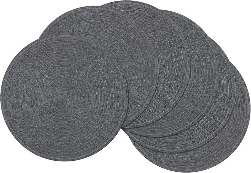 Round Placemats Washable Eight Colors - Set of 6