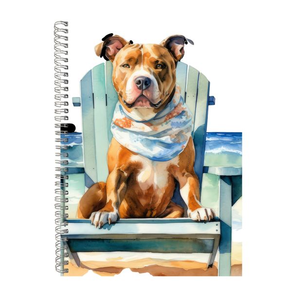 Lady A4 Notebook Spiral Lined Trendy Pitbull Lover Graphic Notepad Gift 180
