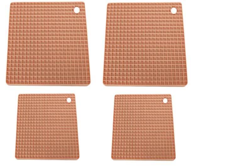 George &amp; Mason - 4 Pack Silicone Square Honeycomb Trivets - Peach