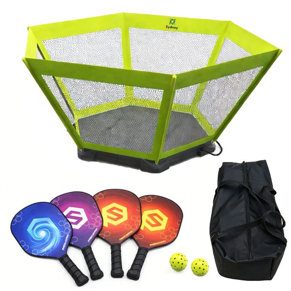 Sydney 8 Pieces Pickleball Game Set Outdoor Paddle Ball Game Round Net Game