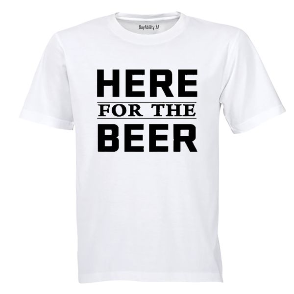 Here for the Beer - Mens T-Shirt - White