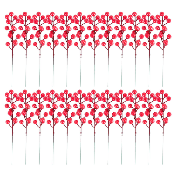 24 Pack 7 9 Inch Christmas Berries Holly Branch For Christmas Tree