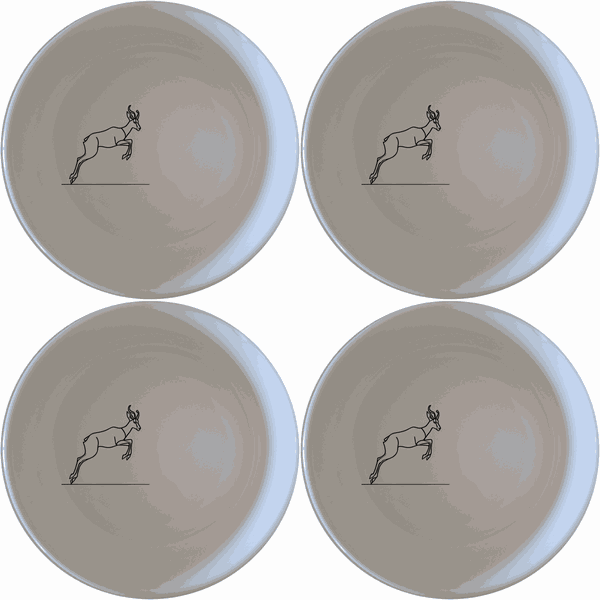 Springbok Leaping Graceful Silhouette Bowl Set of 4 - Range 1