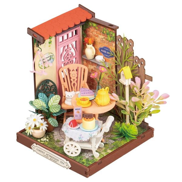Robotime DIY Miniature House - Fancy Tea Yard Kit (76 Pieces)