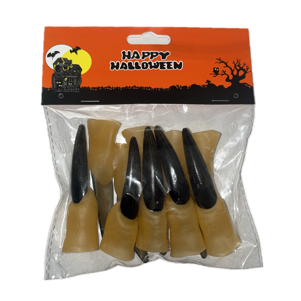 10 Piece Halloween Silicone Slide On Fingers - Halloween Costume Props
